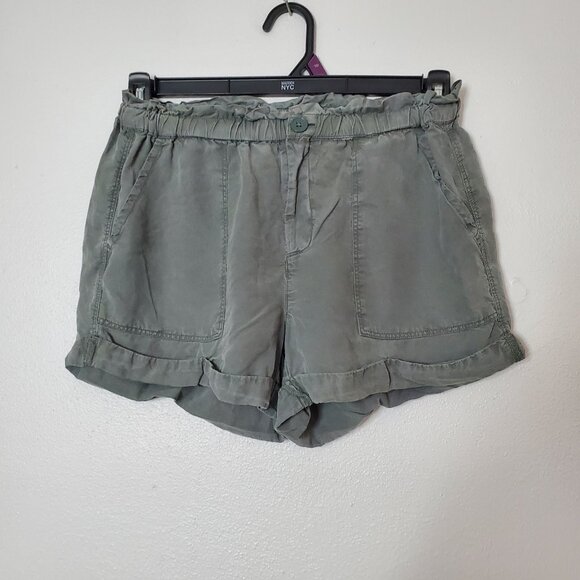 aerie Pants - AERIE Women's S Elastic Pull On Shorts Pockets Casual Lightweight Olive Green